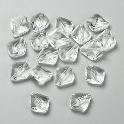 透明なアクリルビーズ  多面カット菱形  透明  長さ23mm  20 mm幅  厚さ10mm  穴：2mm&nbsp;X-PL6362Y