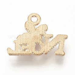 合金エナメルチャーム  クリスマスの挨拶と言葉の葉  ダークオリーブグリーン  ライトゴールド  14x19x3mm  穴：1.8mm&nbsp;X-ENAM-Q433-004KC