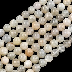 天然ホワイトムーンストーンビーズ連売り  ラウンド  10~11mm  穴：1mm  約38~39個/連  14.96~15.35インチ（38~39cm）&nbsp;G-C277-A01-10mm