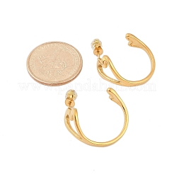女性用304ステンレススチールスタッドピアス  中空の心  ゴールドカラー  26x14.5mm&nbsp;EJEW-B114-04G