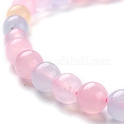 天然石ホワイトジェイドビーズ  ラウンド  染め  カラフル  8mm  穴：1mm  約49個/連  15.16インチ（38.5cm）&nbsp;G-J390-C02-07