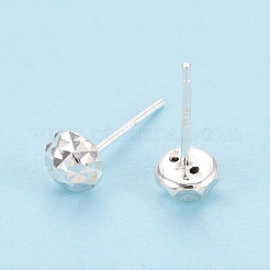 925スターリングシルバー製スタッドピアスパーツ  半円  銀  5.5mm  穴：0.6~0.7mm  ピン：0.7mm&nbsp;STER-N017-10S