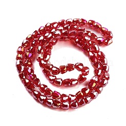 電気メッキガラスビーズセット  多面カット  鐘  ファイヤーブリック  4x3.5~4mm  穴：1mm  約98個/連  13.70''（34.8センチメートル）&nbsp;EGLA-D030-T4mm-B06