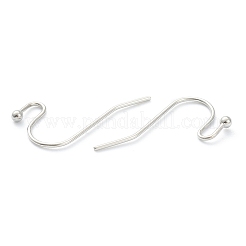 変色しない316サージカルステンレススチールピアスフック  耳ワイヤー  ステンレス鋼色  21x12mm  22ゲージ  ピン：0.6mm&nbsp;STAS-M288-04P