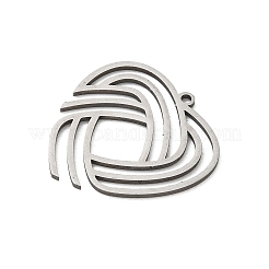 304ステンレスペンダント  直線模様のハートチャーム  ステンレス鋼色  24.5x24x1mm  穴：1.5mm&nbsp;STAS-E525-01B-P