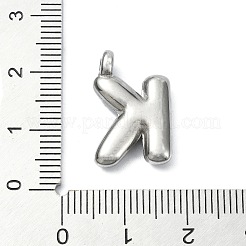 変色防止304ステンレススチールペンダント  レターチャーム  文字k  20x13x4mm  穴：1.6mm&nbsp;STAS-U033-02P-K