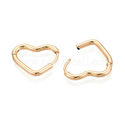 304ステンレススチールフープピアス  ハート  18KGP本金メッキ  15x18x2mm&nbsp;STAS-T074-28G