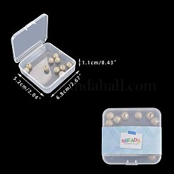 真鍮製キュービックジルコニアビーズ  ラウンド  透明  ゴールドカラー  10mm  穴：2mm  10個/箱&nbsp;ZIRC-NB0001-10