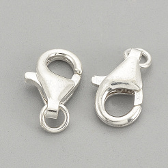 925スターリングシルバーカニカン  スタンプ925個付き  銀  11x7x3mm  穴：2.5mm&nbsp;STER-S002-59