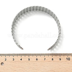 女性用 304 ステンレススチール製中空カフバングル  ステンレス鋼色  内径：2x2-1/4インチ（5.2x5.7cm）&nbsp;BJEW-Z096-01P