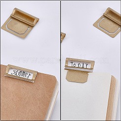 真鍮のブックマークページクリップ  ミニインデックスクランプラベルクリップ  文房具ギフト  ゴールドカラー  28x27x5mm  6個/セット&nbsp;AJEW-WH20115-09G