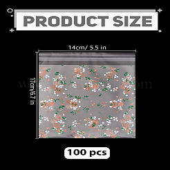 1セット100個の紙製クッキー＆スナック保存袋  水玉模様の長方形  透明  170x140mm  100個/セット&nbsp;BAKE-LP0001-02