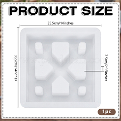 プラスチックブロック型 DIY 鋳造コンクリート壁装飾レンガ型  正方形  ホワイト  355x355x75mm&nbsp;SIMO-WH0002-06A