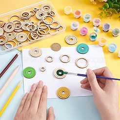 未完成の木製ピースリングセット30セット  DIY 塗装用の空白の木製スライス  焼画工芸品  バリーウッド  1.3~3.2x0.3cm  内径：0.7~2.6のCM  4個/セット&nbsp;WOOD-PH0009-52
