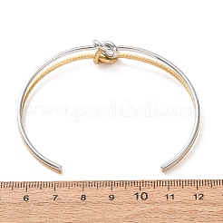 ツートンカラーの304ステンレススチール製ノットオープンカフバングル（女性用）  ゴールデン·ステンレス鋼色  内径：2.48インチ（6.3cm）&nbsp;SA-CBA2192-05GP-04