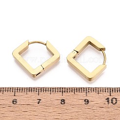 304ステンレススチールフープピアス  菱形  イオンプレーティング（ip）  18KGP本金メッキ  17x20.5x3mm&nbsp;STAS-T074-36G