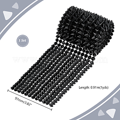 12列樹脂スパイクスタッドコーンフラットバックパンクロックトリムメッシュビーズクラフト  ブラック  97mm  1ヤード  0.9144メートル/セットについて&nbsp;FIND-GA0003-72A