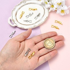 真鍮製折りたたみ留め具2色10個  ブレスレット  ネックレスジュエリーエクステンダー  プラチナ·ゴールデン  19mm  ソール：8x5.5x2mm  クラスプ：10x2x4mm  5個/カラー&nbsp;KK-CJ0005-87