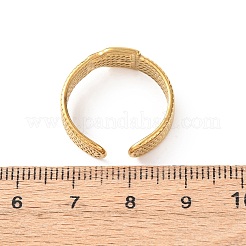女性用304ステンレススチールオープンカフリング  イオンプレーティング（ip）  18KGP本金メッキ  7.5mm  内径：18.2mm&nbsp;RJEW-K309-17G
