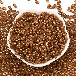 焼付塗装ガラスシードビーズ  ピーナッツ  サドルブラウン  6x3.5x3mm  穴：1mm  約4500個/ポンド&nbsp;SEED-L011-09A-19