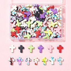120色染め合成ターコイズビーズセット13個  クロス  ミックスカラー  15.5x12x3.5~4mm  穴：1~1.4mm&nbsp;G-FS0005-84