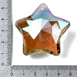 電気メッキガラスペンダント  シャンデリアクリスタル吊り下げペンダント用  スターのチャーム  多面カット  ペルー  45x47x19.5mm  穴：1.6mm&nbsp;GLAA-G122-05A