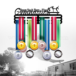 ファッション鉄メダルハンガーホルダーディスプレイウォールラック  ネジ付き  ワードビームボールトバー床体操  電気泳動黒  150x400mm&nbsp;ODIS-WH0021-062