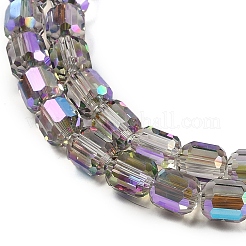 電気メッキガラスビーズセット  ファセットバレル  ミディアム蘭  9x7.5mm  穴：1.3mm  約60個/連  21.46''（54.5センチメートル）&nbsp;GLAA-G112-07G