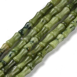 天然中国南部翡翠ビーズ連売り  竹の棒  12x5mm  穴：1.2mm  約32個/連  15.08''（38.3センチメートル）&nbsp;G-D481-07