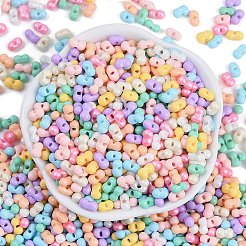ガラスシードビーズ  丸い穴  ピーナッツ  ミックスカラー  3.5x6x3.5mm  穴：0.8mm  約100個/10g&nbsp;X1-SEED-K010-03K