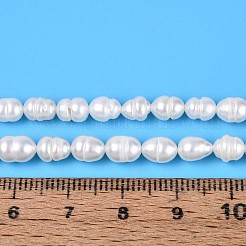 天然養殖淡水パールビーズ連売り  ライス  乳白色  5~7.5x4.5~5mm  穴：0.4~0.5mm  約28~29個/連  6.89~7.28''（17.5~18.5センチメートル）&nbsp;PEAR-T006-06