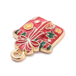 クリスマステーマ合金エナメルペンダント  ライトゴールド  ギフト用の箱  19x14x3mm  穴：1.6mm&nbsp;X1-ENAM-D060-04A