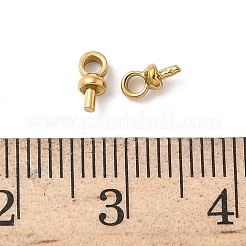 304ステンレススチールカップパールペグベイルピンペンダント  片穴パーツ用  イオンプレーティング（ip）  18KGP本金メッキ  6x2.5mm  穴：1.5mm  ピン：1mm&nbsp;STAS-L300-004A-G