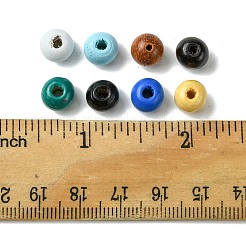 160個8スタイルの天然木ビーズ  染め  ラウンド  ミックスカラー  7~8mm  穴：1.5~3mm  20個/スタイル&nbsp;WOOD-FS0001-18