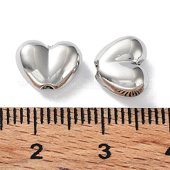 めっき合金ビーズラック  ハート  プラチナ  8x10x4.5mm  穴：1.8mm&nbsp;PALLOY-Q458-18P