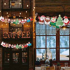80個のクリスマスデコレーションバナーフラグ  紙吊りバナーフラグ  10本のロープでクリスマスツリーのクリスマスパーティーの装飾のために  ミックスカラー  187x130mm&nbsp;JX062A