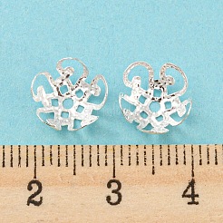 アイアン製ビーズキャップ  銀色のメッキ  10x4mm  穴：1mm&nbsp;IFIN-D040-S