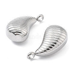 変色防止304ステンレススチールペンダント  ティアドロップチャーム  ステンレス鋼色  21.5x11x8mm  穴：2.8mm&nbsp;STAS-L216-50P