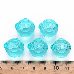 透明なアクリルパーツ  多面カット  3のdリンゴ  ライトブルー  17.5x19x18mm  穴：2mm  約173個/500g&nbsp;TACR-T024-05B-946
