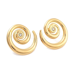 女性用304ステンレススチールスタッドピアス  蚊取り線香ホルダー  ゴールドカラー  28.5x28mm&nbsp;EJEW-K283-08G