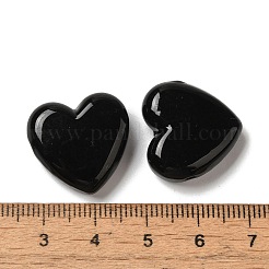 手作りランプワークビーズ  ハート  ブラック  20x20x7mm  穴：1.2~1.5mm&nbsp;LAMP-U002-03F