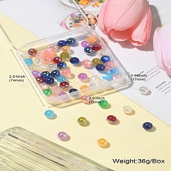 UVメッキ虹色アクリルビーズ  ラウンド  ミックスカラー  8mm  穴：1.6mm  60個/箱&nbsp;MACR-CJ0001-75