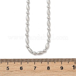 2.5mm 304ステンレススチール製ラウンドオーバルリンクチェーンネックレス  ステンレス鋼色  17.95インチ（45.6cm）&nbsp;NJEW-M110-01P