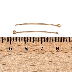 真鍮のボールヘッドピン  長持ちメッキ  ラックめっき  ラウンド  ゴールドカラー  29mm  ヘッド：2.5mm  ピン：0.8mm&nbsp;KK-P309-03G