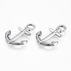 変色しにくい304ステンレススチールペンダント  アンカー  ステンレス鋼色  30x20x2.5mm  穴：5x4mm&nbsp;STAS-H420-08P