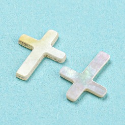 ナチュラルシーシェルカボション  宗教クロス  ホワイト  10.5x8x1mm&nbsp;SHEL-D079-09