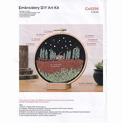 DIYの風景刺繡セット  模造竹フレームを含む  鉄製ピン  布  カラフルな糸  花の生活模様  213x201x9.5mm  内径：183mm&nbsp;DIY-O021-13