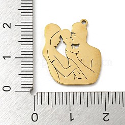 母の日 201 ステンレススチールペンダント  家族のチャーム  ゴールドカラー  20x17x1mm  穴：1.2mm  5個/袋&nbsp;STAS-H188-01A-G