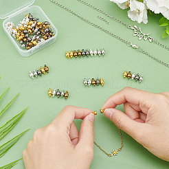 ループ付きの丸い真鍮のマグネットクラスプ  オーバル  ミックスカラー  11x5mm  穴：1mm&nbsp;KK-PH0026-07M