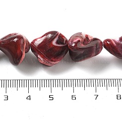 染色された天然トロクスシェルビーズ連売り  ナゲット  レッド  15~22x13~18x10~15mm  穴：1.2mm  約21個/連  14.25''（36.2センチメートル）&nbsp;BSHE-Z006-02C
